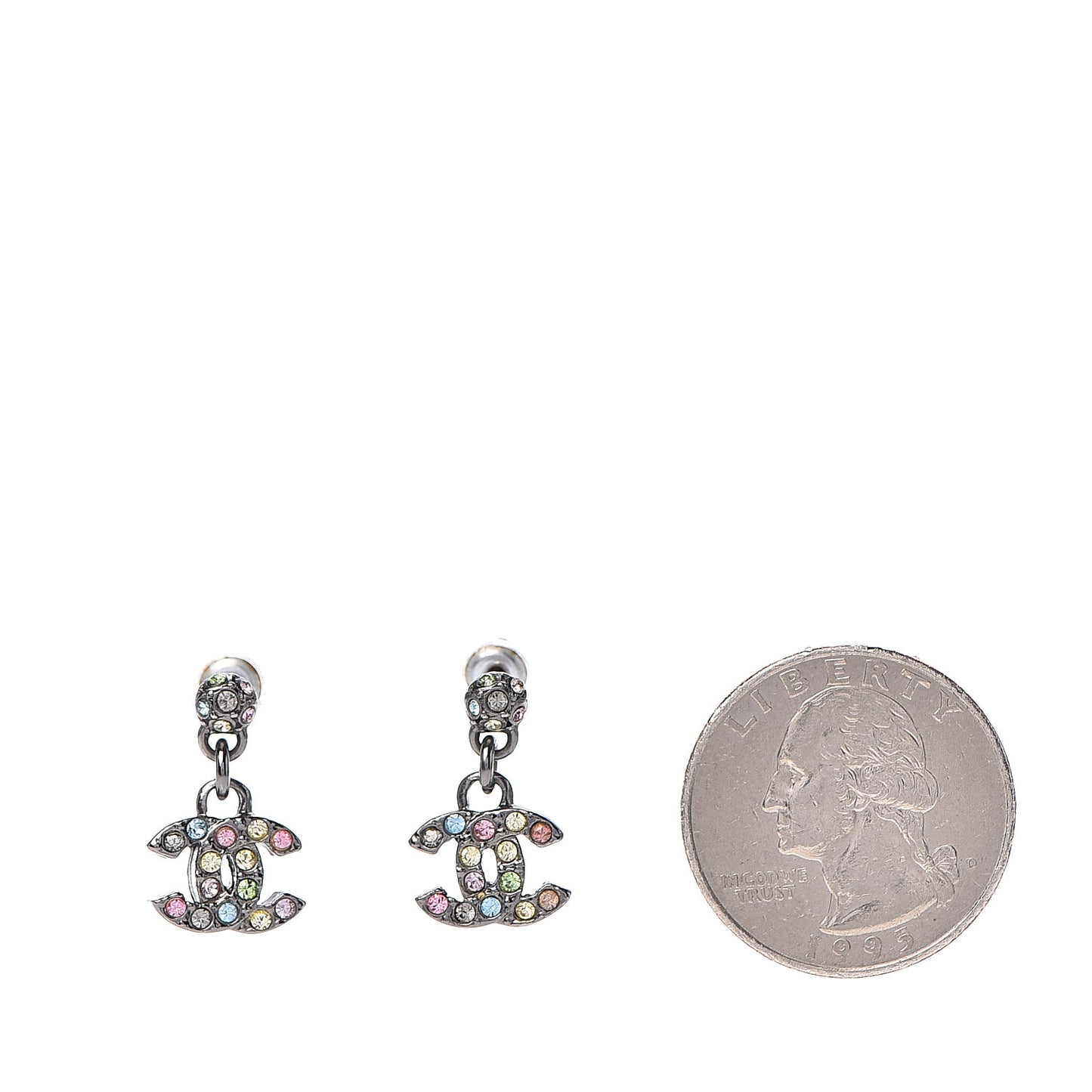 Ruthenium Crystal CC Drop Earrings Multicolor