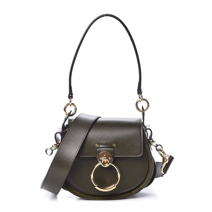 Chloe Calfskin Suede Small Tess Bag Deep Forest 1 of 8