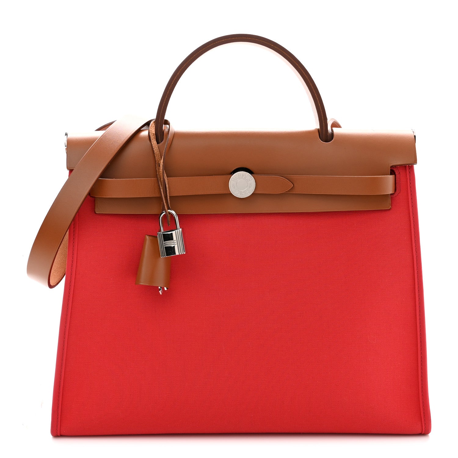 Hermes Toile Vache Hunter Herbag Zip 31 PM Rose Jaipur Natural 1 of 11