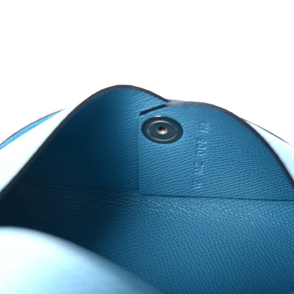 Hermes Epsom Calvi Card Case Celeste 7 of 10