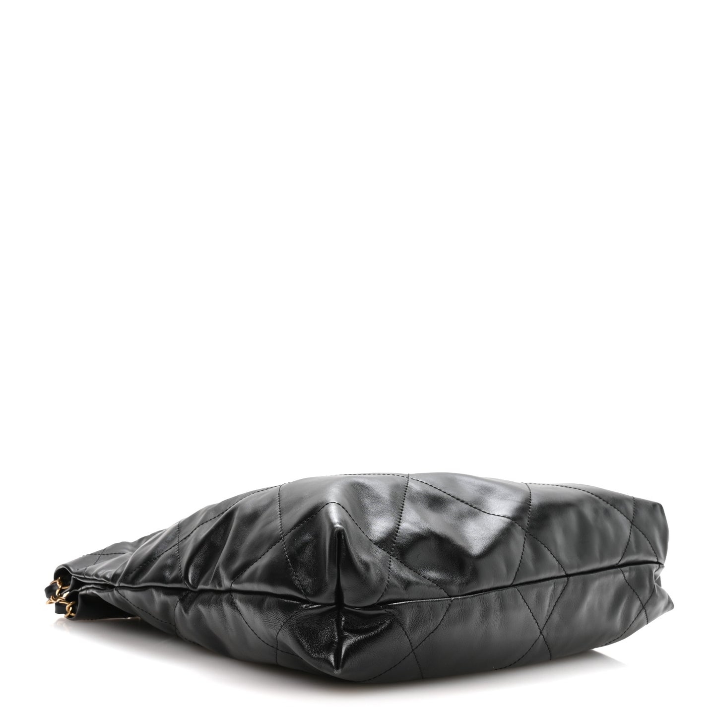 Shiny Calfskin Quilted Small Chanel 22 Black