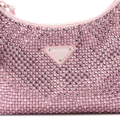 Prada Satin Crystal Mini Re-Edition 2000 Bag Alabastro 8 of 11