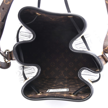 Louis Vuitton X FORNASETTI Calfskin Architettura Noe MM Black White 5 of 8