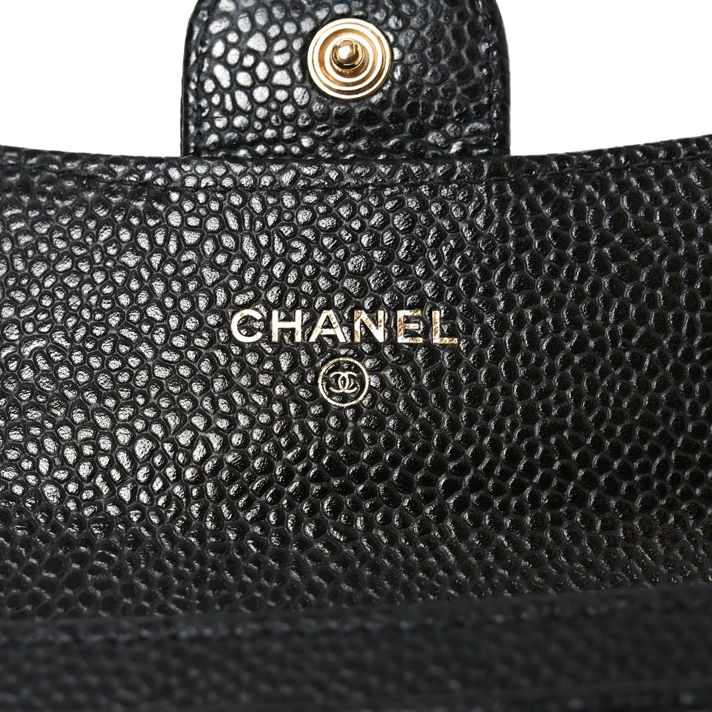 Caviar Quilted Flap Card Holder Black