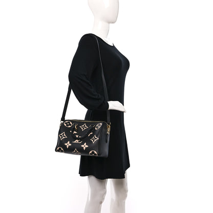 Louis Vuitton Empreinte Monogram Giant Speedy Bandouliere 25 Black Beige 3 of 9