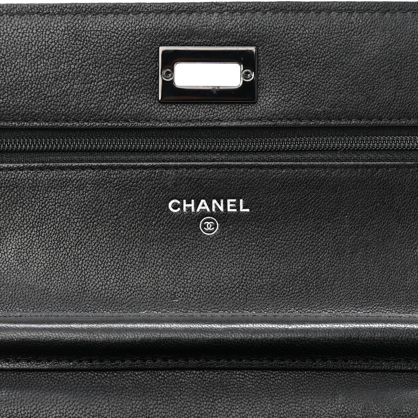 Sheepskin Chevron Reissue Wallet On Chain WOC So Black