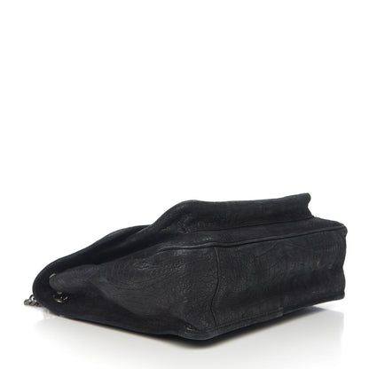 Saint Laurent Nubuck Crocodile Embossed Monogram Medium Niki Chain Satchel Black 3 of 9