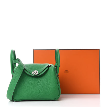 Hermes Taurillon Clemence Mini Lindy 20 Bambou 11 of 11