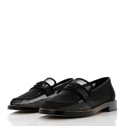 Chanel Mesh Satin CC Loafers 40 Black 3 of 8