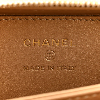 Chanel Lambskin Quilted Golden Plate Clutch With Chain White 6 of 11