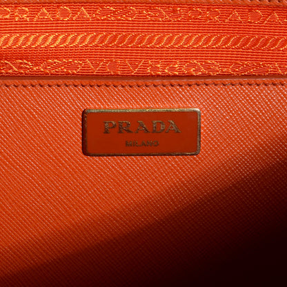 Prada Saffiano Large Galleria Double Zip Tote Papaya 7 of 11