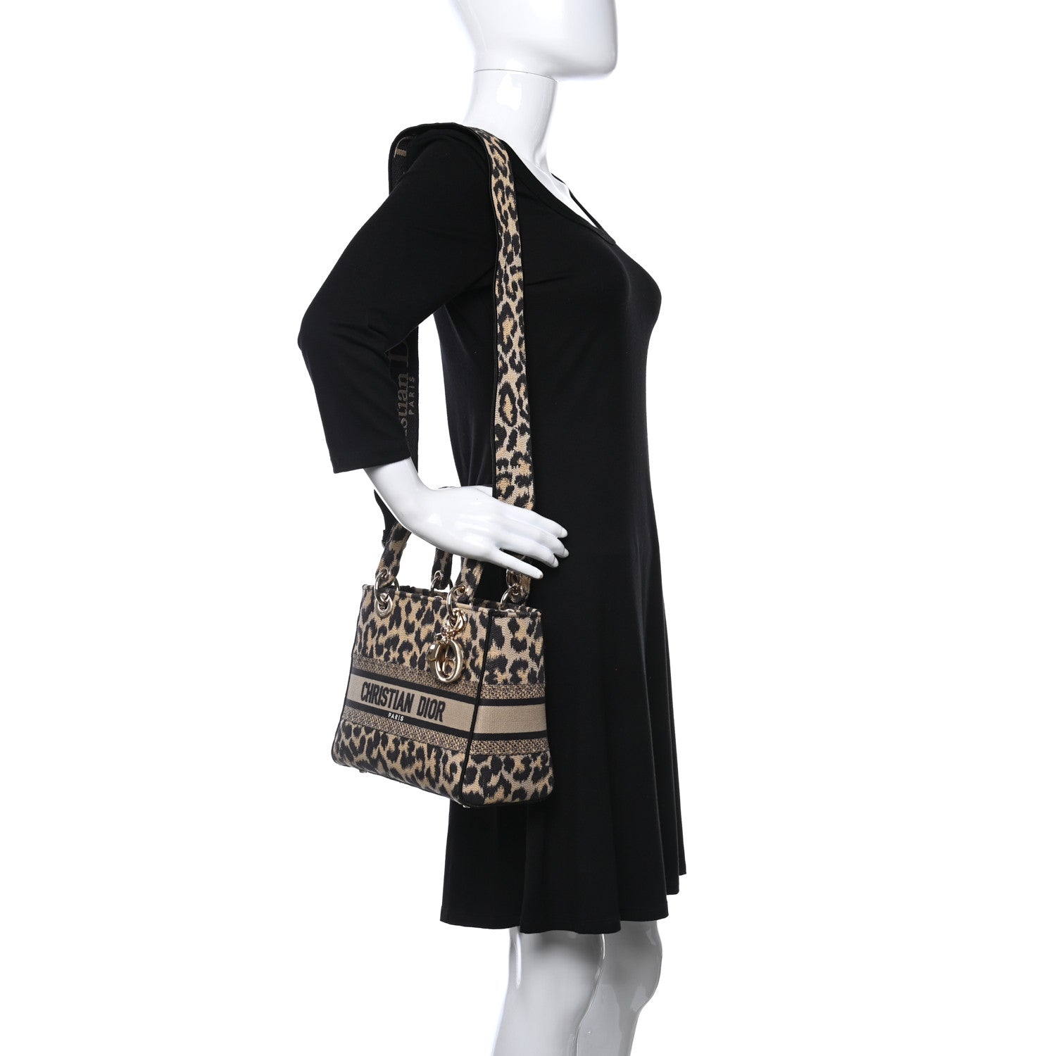 Christian Dior Canvas Medium Mizza Embroidered Lady D-Lite Beige Multicolor 2 of 12