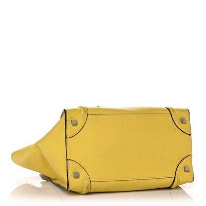 Celine Drummed Calfskin Mini Luggage Citron 4 of 12