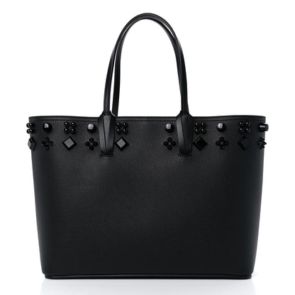 Christian Louboutin Calfskin Empire Spike Studded East West Cabata Tote Black 3 of 10
