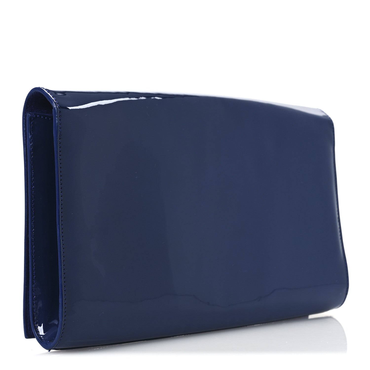 Saint Laurent Patent Calfskin Monogram Large Belle De Jour Clutch Royal Blue 3 of 12