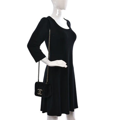 Chanel Velvet Quilted Crystal CC Mini Flap Black 2 of 8