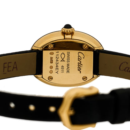Cartier 18K Yellow Gold Calfskin 18mm Baignoire Quartz Watch 4 of 5