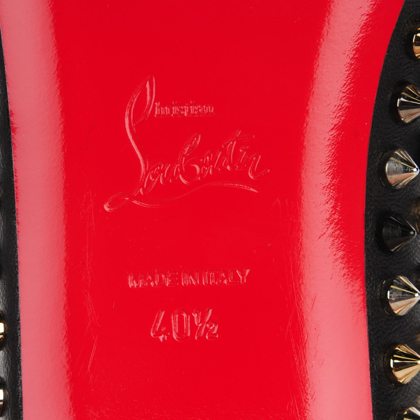 Nappa Pigalle Spikes Flats 40.5 Black