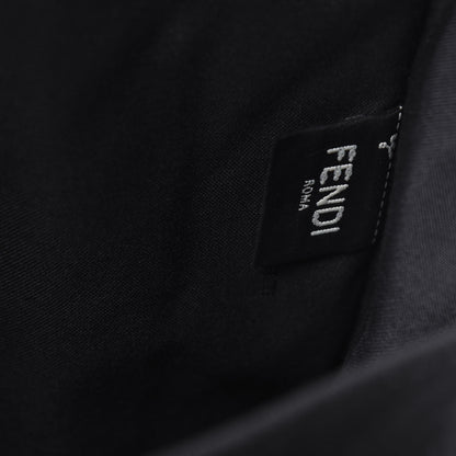 Fendi Glazed Fabric Nylon FF 1974 Diagonal Panelled Backpack Tobacco Moresco Black 7 of 11