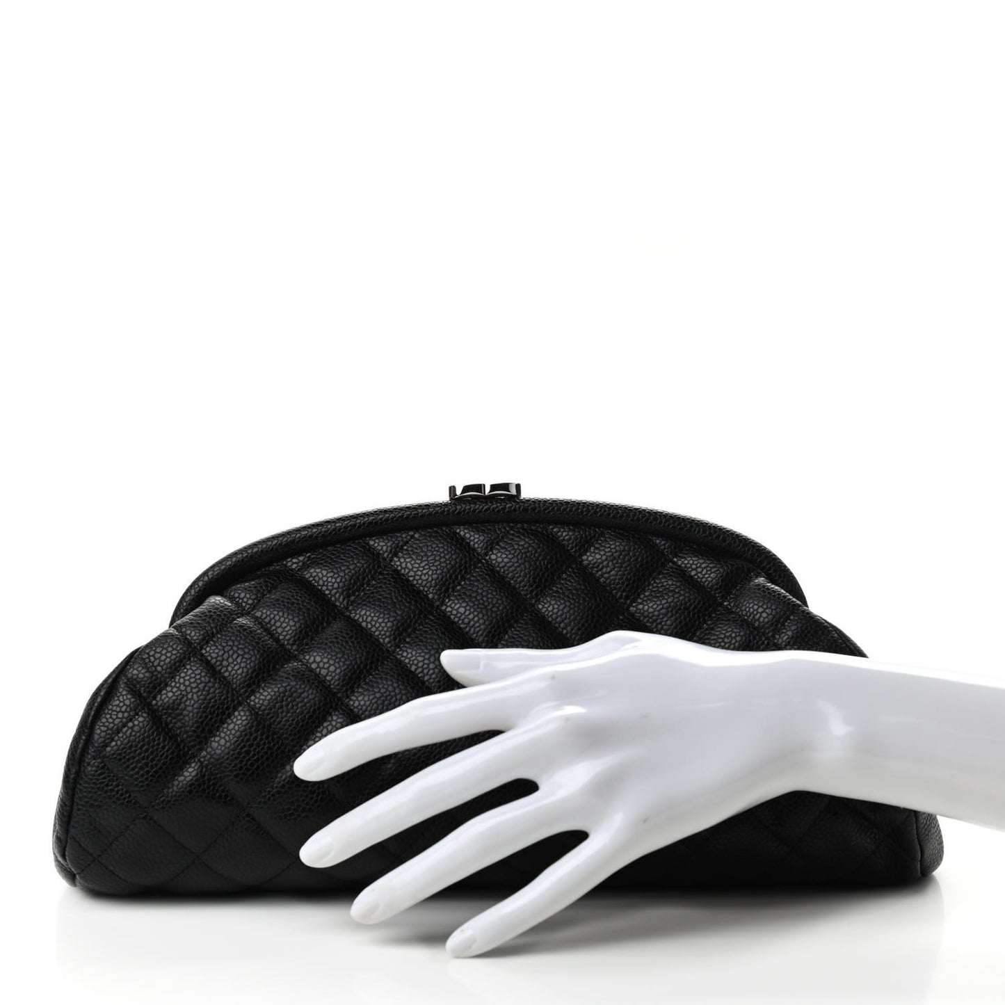 Caviar Quilted Timeless Clutch Black