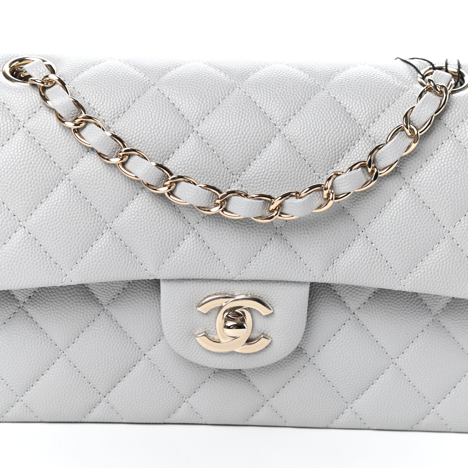 Chanel Caviar Quilted Small Double Flap Grey 8 of 10