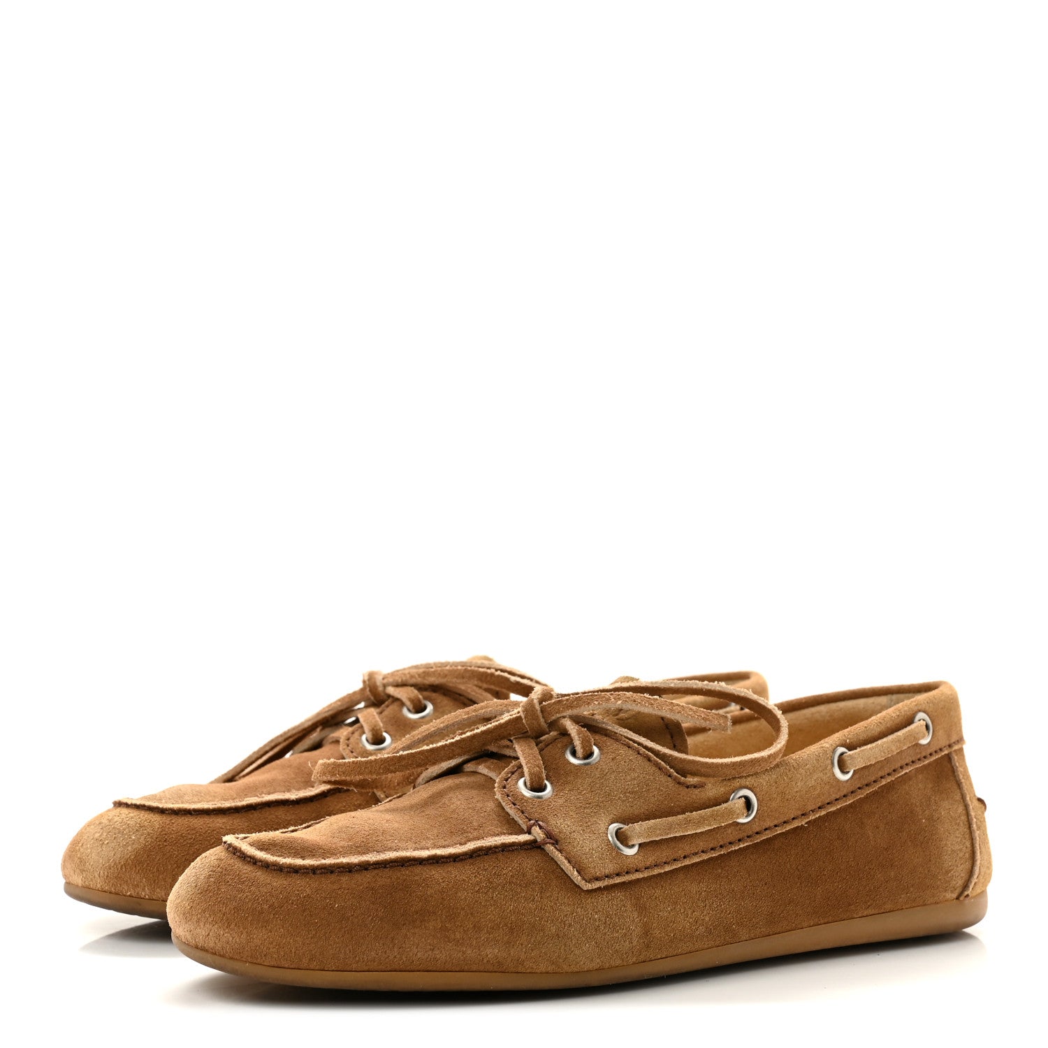 Miu Miu Faded Suede Deck Loafers 36.5 Cinnamon 4 of 9