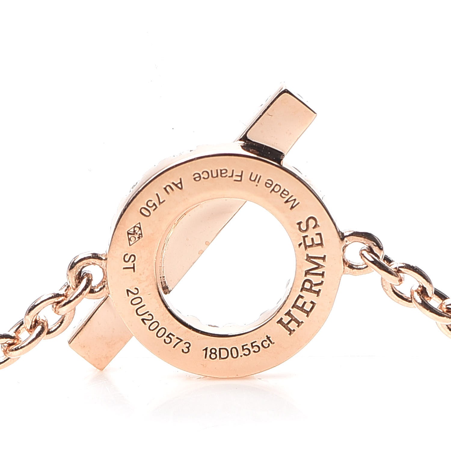 Hermes 18K Rose Gold Diamond Finesse Bracelet ST 4 of 5