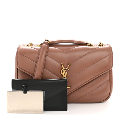 Saint Laurent Lambskin Chevron Quilted Small Loulou Hortensia 3 of 14