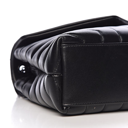Saint Laurent Calfskin Y Quilted Monogram Small Loulou Chain Satchel Black 9 of 10