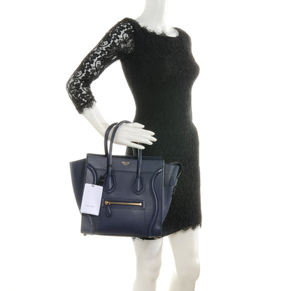 Celine Smooth Calfskin Micro Luggage Ink 2 of 7