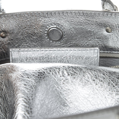Balenciaga Metallic Calfskin Papier A6 Zip Around Tote Silver 9 of 12
