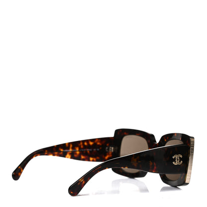 Chanel Acetate Rectangle Sunglasses 5435 Tortoise 4 of 8