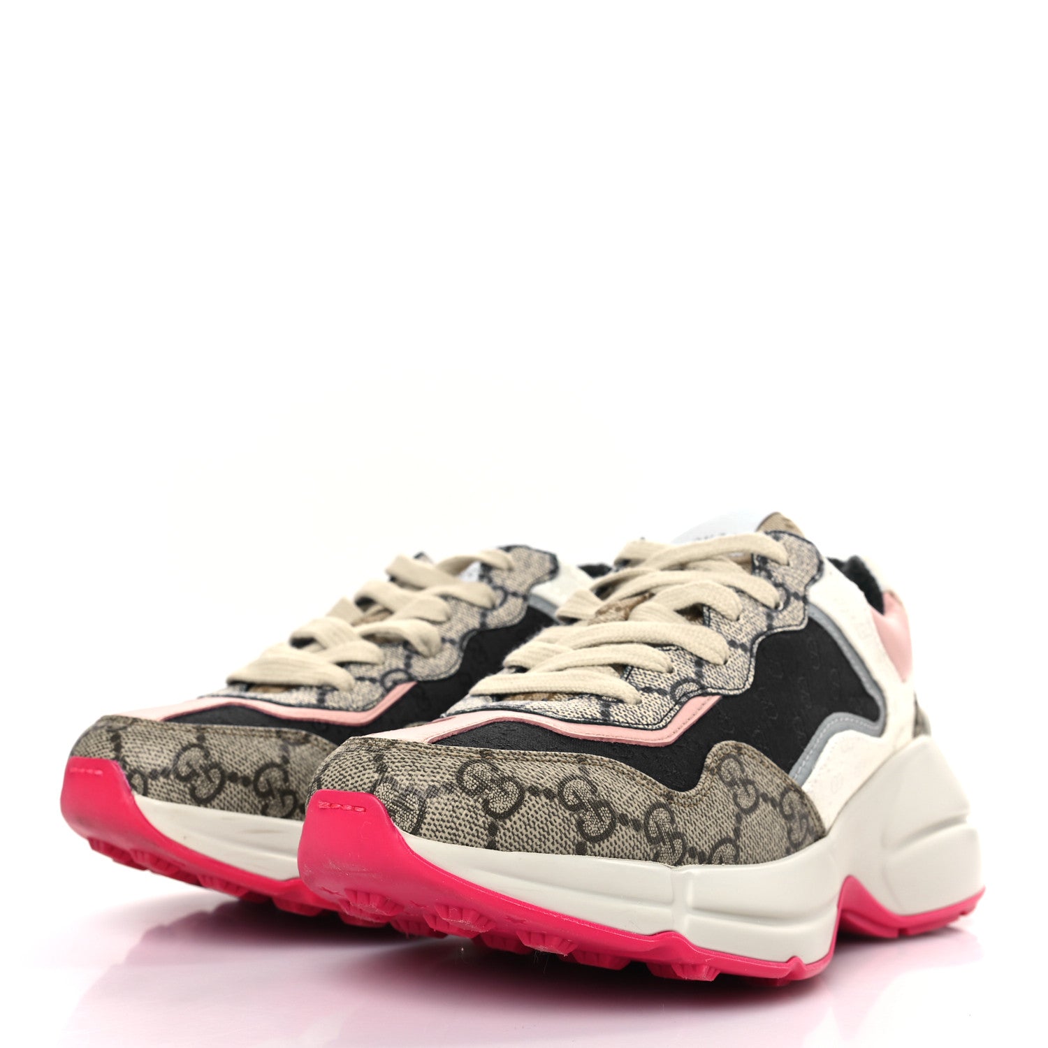 Gucci GG Supreme Monogram Mix Monogram Womens Rhyton Sneakers 36.5 London Blue Beige Pale Pink 3 of 8