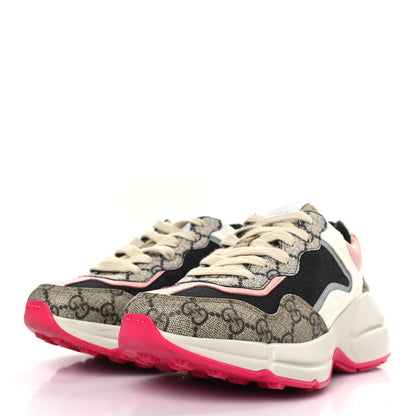 Gucci GG Supreme Monogram Mix Monogram Womens Rhyton Sneakers 36.5 London Blue Beige Pale Pink 3 of 8