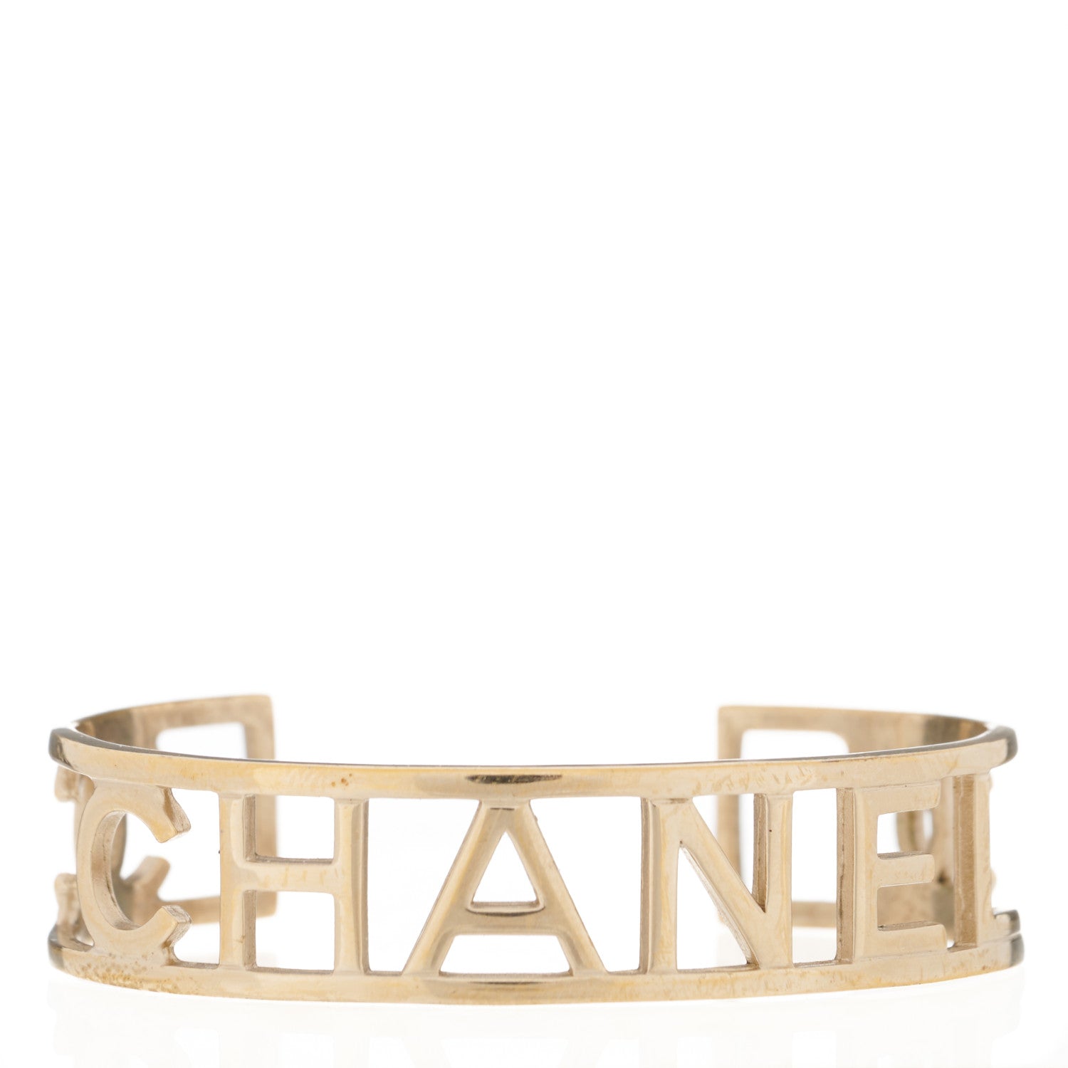 Chanel Metal Logo Cuff Gold 1 of 4