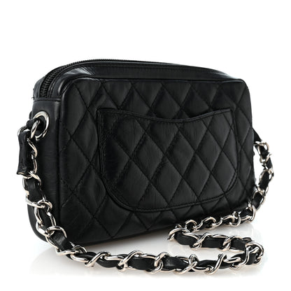 Chanel Aged Calfskin Quilted Cotton Club Pochette Black 3 of 11