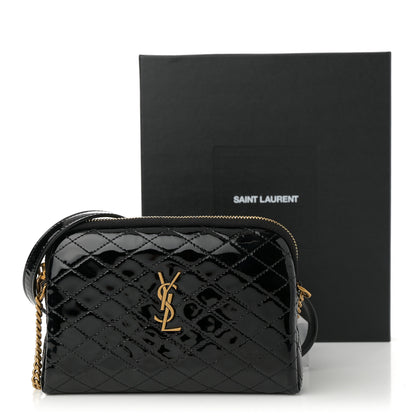 Saint Laurent Patent Quilted Gaby Zipped Pouch Black 12 of 12