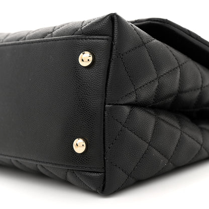 Chanel Caviar Quilted Small Coco Handle Flap Black 10 of 11