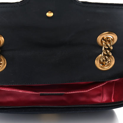 Gucci Velvet Matelasse Mini GG Marmont Shoulder Bag Black 5 of 13