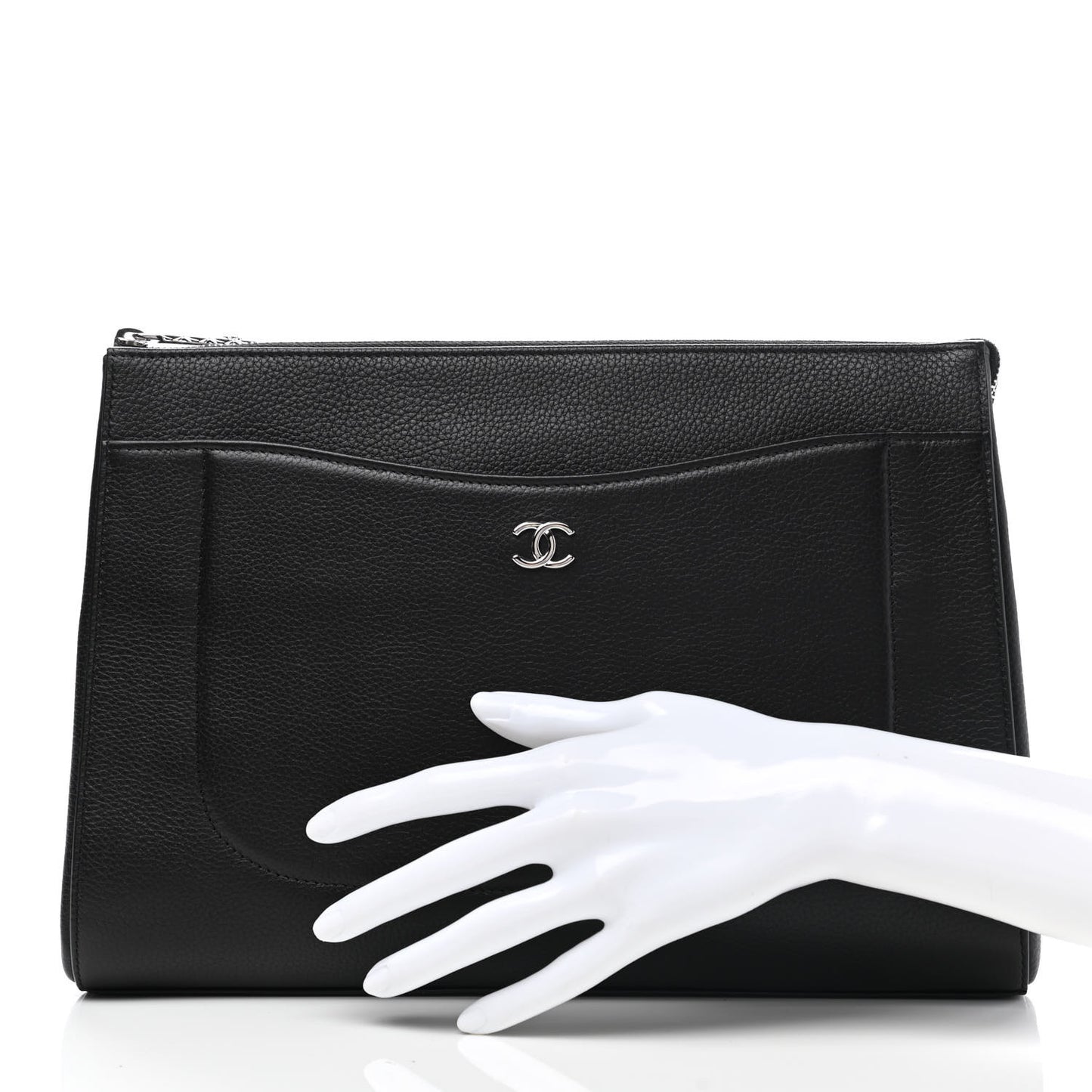 Grained Calfskin Large Neo Executive Cosmetic Case Black