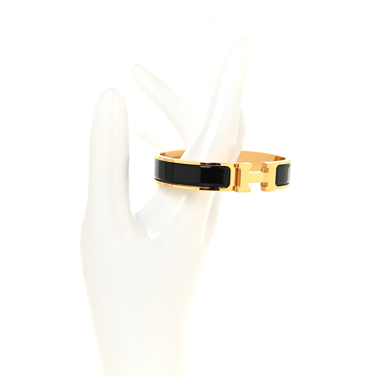 Hermes Enamel Narrow Clic Clac H Bracelet PM Black 2 of 5