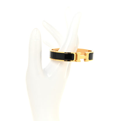 Hermes Enamel Narrow Clic Clac H Bracelet PM Black 2 of 5