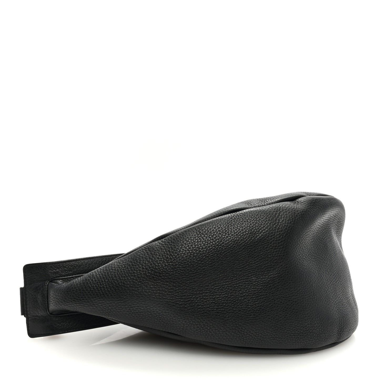 Grained Calfskin Large Slouchy Banana Bag Black