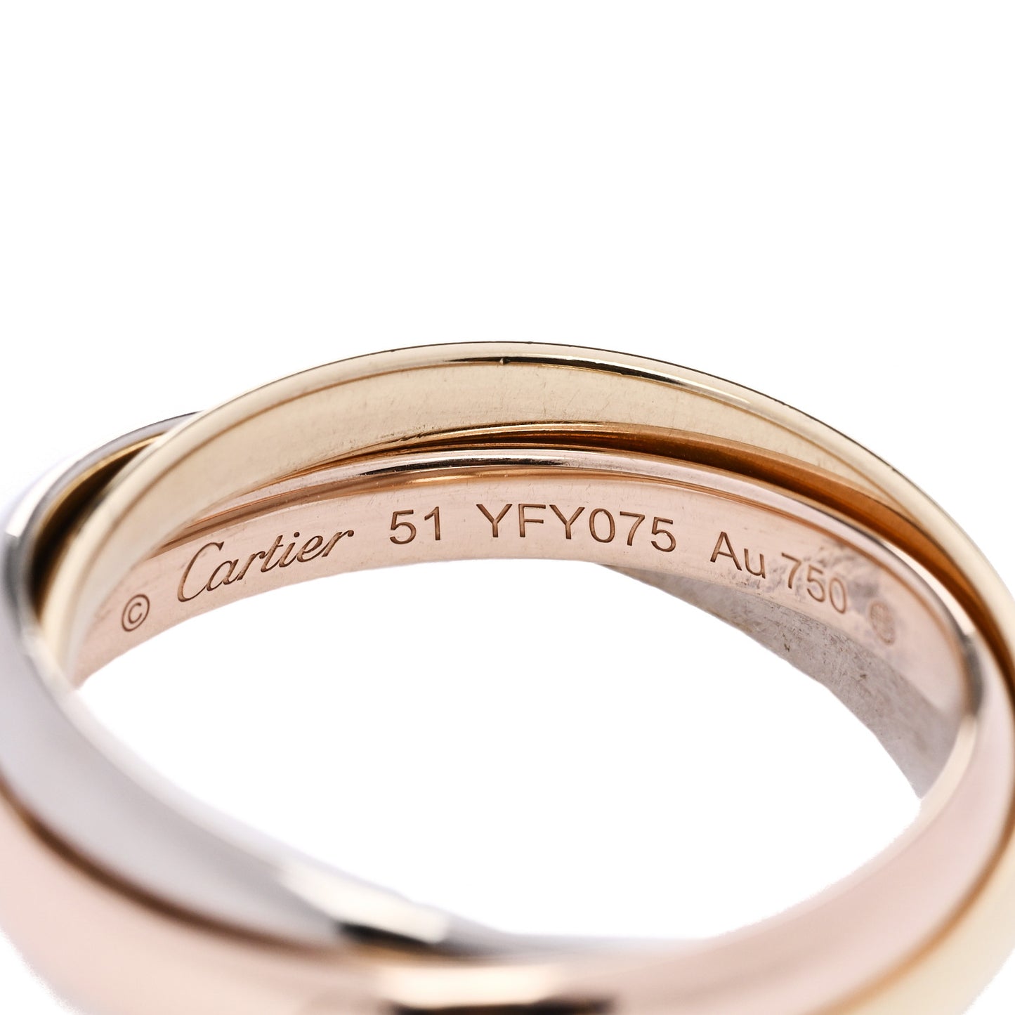 18K Pink Yellow White Gold Small Trinity Ring 51 5.75
