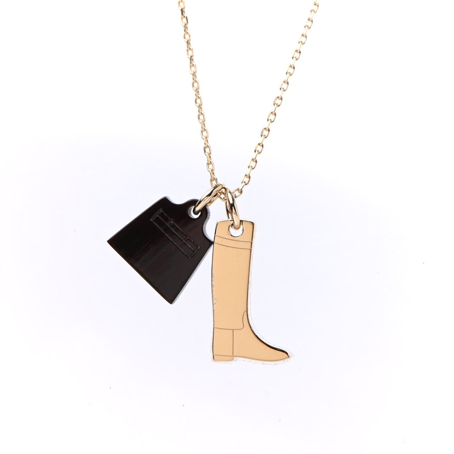 Hermes Permabrass Buffalo Horn Amulette Maroquinier PM Pendant Necklace 3 of 4