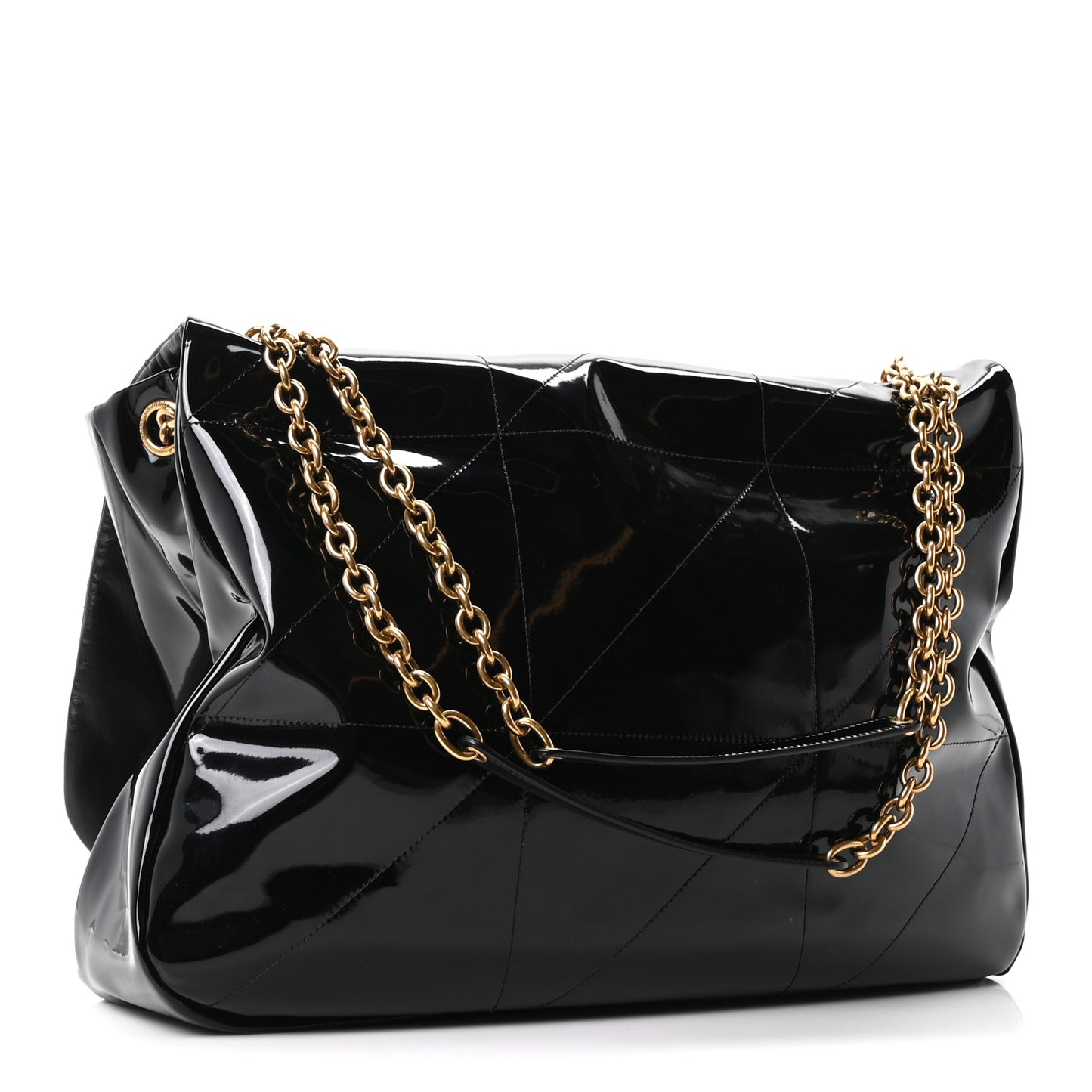 Patent Matelasse Monogram Large Jamie 4.3 Black