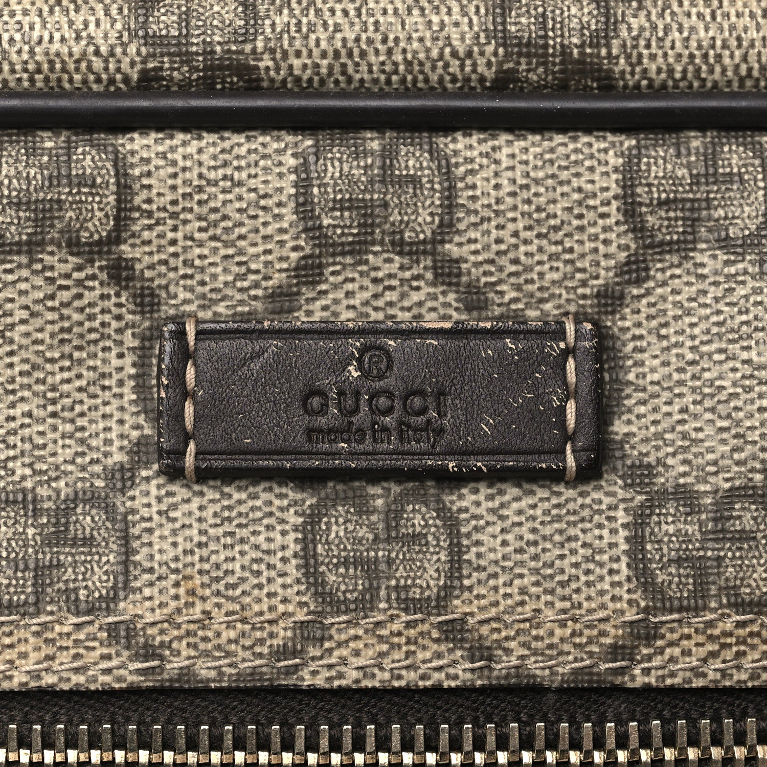 Gucci GG Plus Monogram Selleria Calfskin Medium Messenger Bag Beige Ebony Cocoa Dark Chocolate 11 of 11