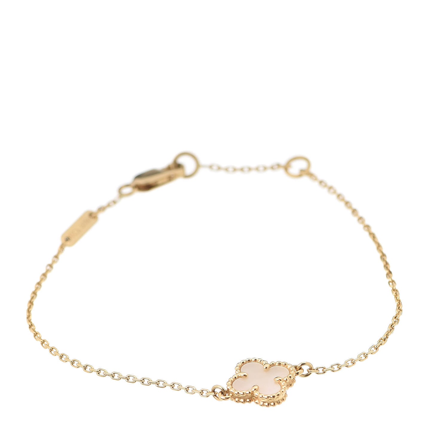 18K Yellow Gold Mother of Pearl Sweet Alhambra Bracelet