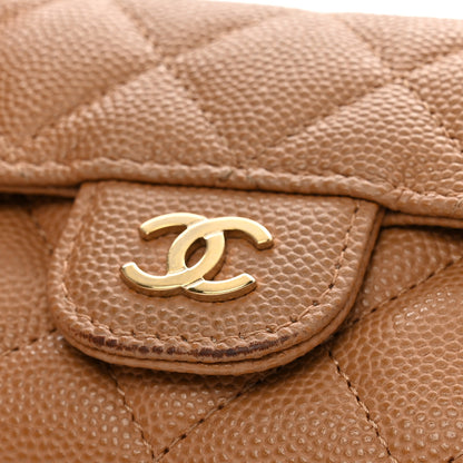 Chanel Caviar Quilted Flap Card Holder Wallet Beige 9 of 9