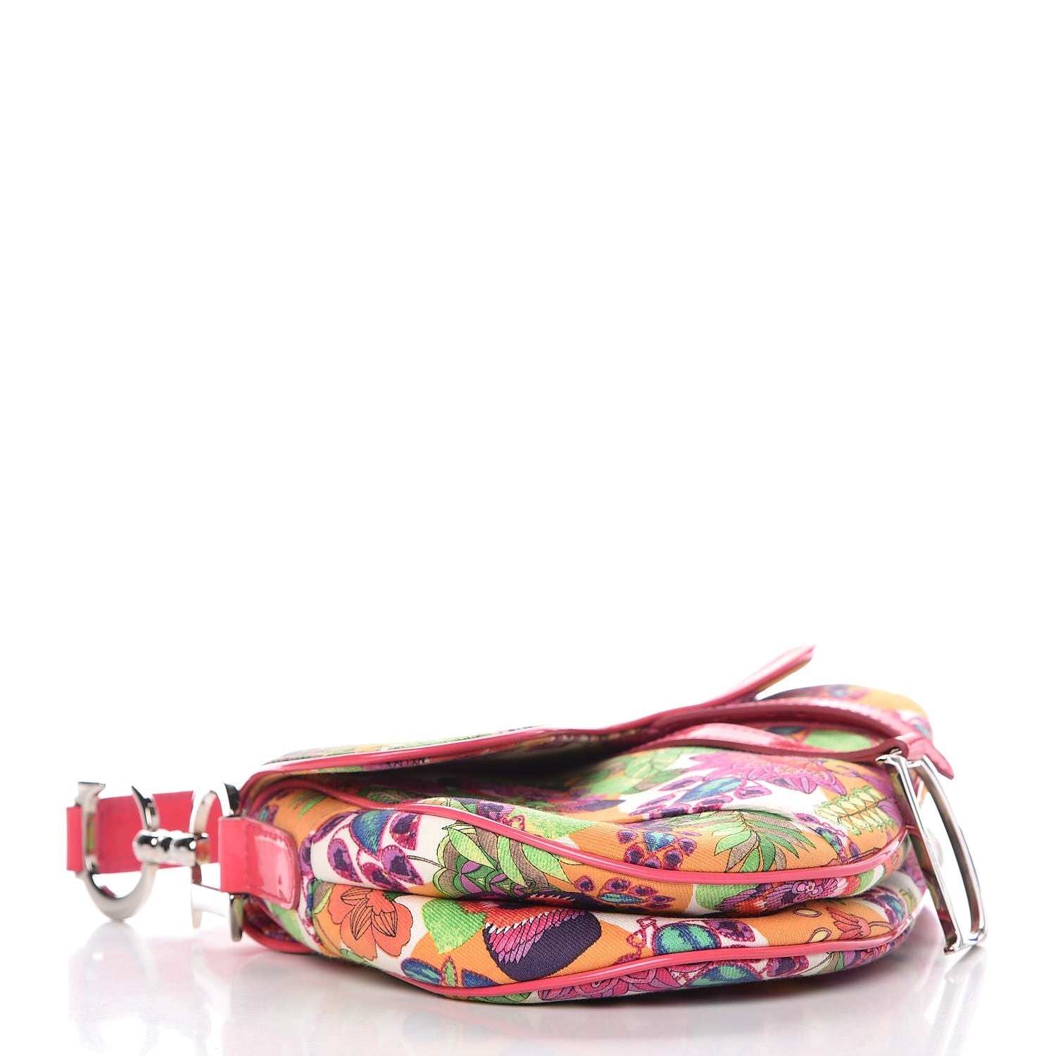 Christian Dior Canvas Floral Saddle Bag Multicolor 4 of 12